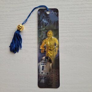 Vintage Y2K Star Wars Tassel Bookmark C-3PO R2-D2 Lucasfilm 00s 2002, CEBM-2130X